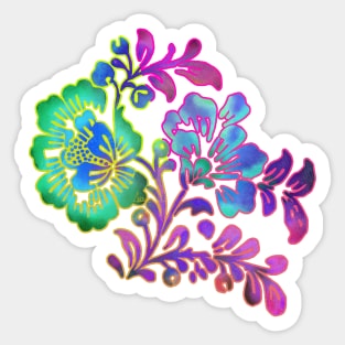 Pretty Boho Stencil Style Floral Motif Sticker